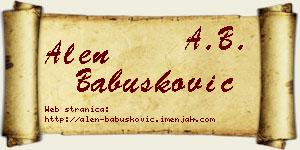 Alen Babušković vizit kartica